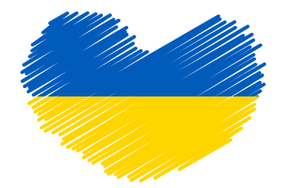 Heart with Ukrainian flag colours